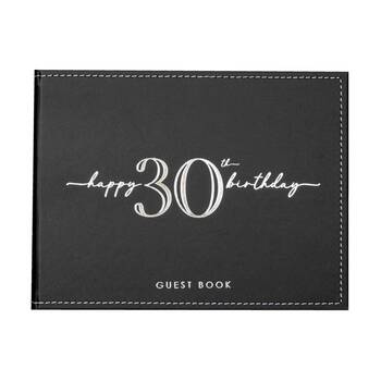 Guest Book Vinyl 30th Birthday Party Signature Notepad Black 23cm