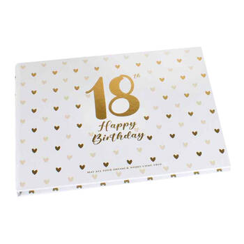 LMD 18th Sweet Heart Guest Book w/ Gold Text Cardboard 23x18cm