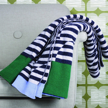 Orla Kiely Throw Stripe Flower Dark Grey 200x150x1cm