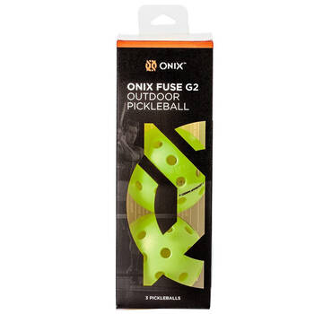 3pc Onix Fuse G2 Pickleball Outdoor Ball Sports Practice/Training Neon Green