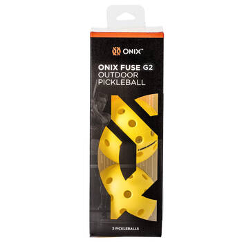 3pc Onix Fuse G2 Pickleball Outdoor Ball Sports Practice/Training Yellow