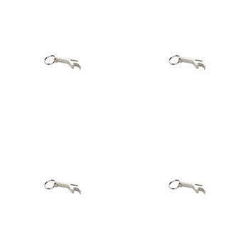 4PK Barpro Bottle Opener Keyring Camping/Travel Accessory Silver