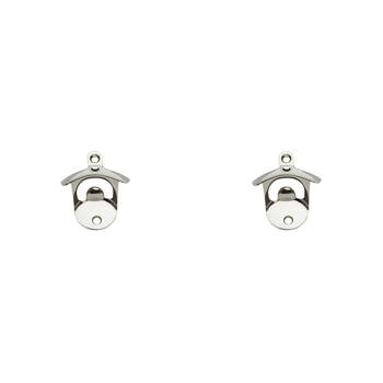 2PK Winex Wall Mounted Bottle Opener Barware Accessory Silver