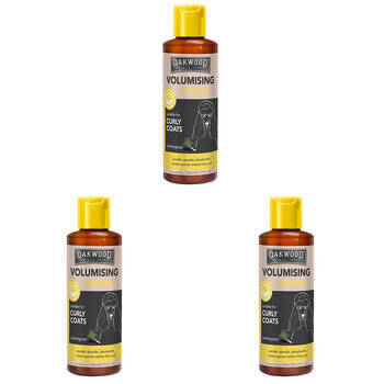 3PK Oakwood Dog/Pet 280ml Volumising Shampoo For Curly Coats