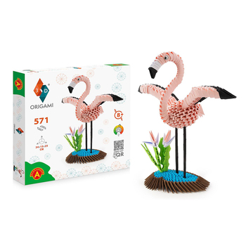 571pc Origami 3D Paperfolding Flamingo Paper Sculpture Kids Toy Kit 8+