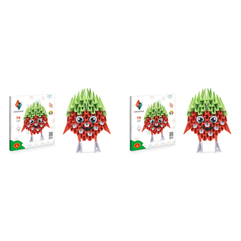 2x 76pc Origami 3D Paperfolding Strawberry Paper Sculpture Kids Toy Kit 8+