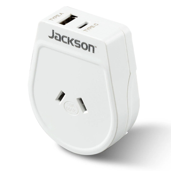 Jackson Outbound Travel Adaptor Japan/South America & More w/ USB Ports