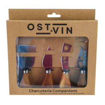 4pc NF Living Acacian Cheese Set Knife Dinnerware/Serveware Brown