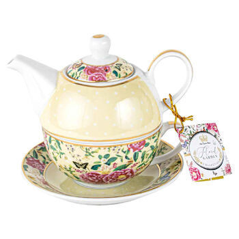 Floral Garden Cream Decorative Ceramic Tea For One Set 350ml/450ml