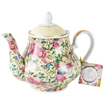 Floral Garden Cream Decorative Ceramic Teapot 1200ml