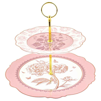 20 Year Roses Cake Stand Pink 23 x 37cm High Tea Serveware Set