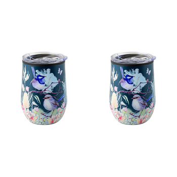 2PK Australian Flora Blue Wren 360ml S/S Vacuum Insulated Tumbler Double Walled