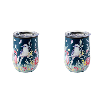 2PK Australian Flora Kookaburra 360ml Insulated Tumbler Double Walled