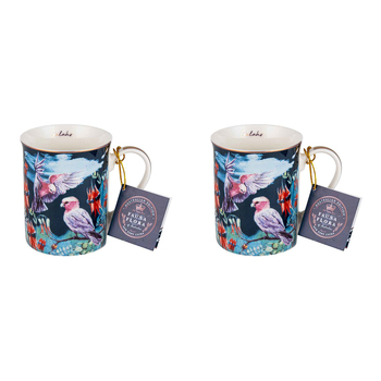 2PK Australian Flora Galah 360ml Coffee Mug New Bone China