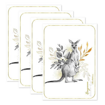 4PK LMD Australian Kangaroo Flora & Fauna Cotton Tea Towel Cotton 50x70cm