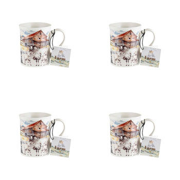 4PK On The Farm Sheep New Bone China 360ml Coffee Mug Drinkware