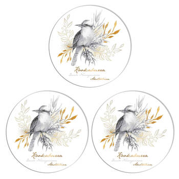 3PK LMD Kookaburra Ceramic Surface Protector Round 25cm - Black/White