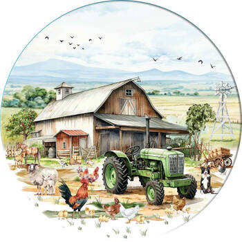 LMD Country Life Ceramic Surface Protector Round 25cm - Old Tractor