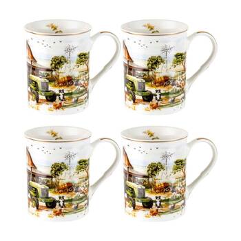 2x 2pc LMD Country Life New Bone China Coffee Mug 360ml