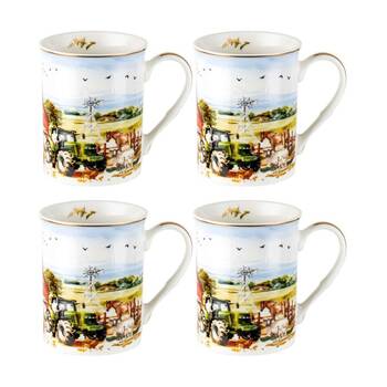 2x 2pc LMD Country Life Ceramic Coffee Mug Drinkware 360ml