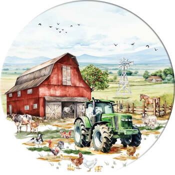 LMD Country Life Ceramic Surface Protector Round 25cm - Green Truck