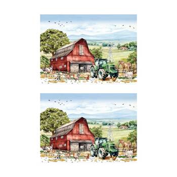 2PK LMD Country Life Cotton Tea Towel Rectangular 50x70cm