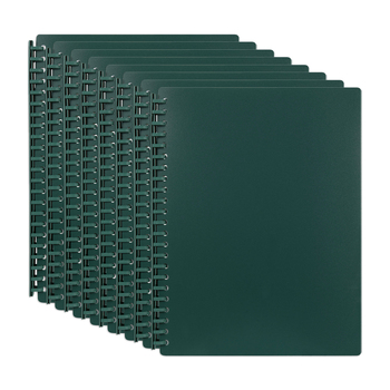 8PK Marbig Premium 20-Pocket Refillable A4 Display Book - Bottle Green