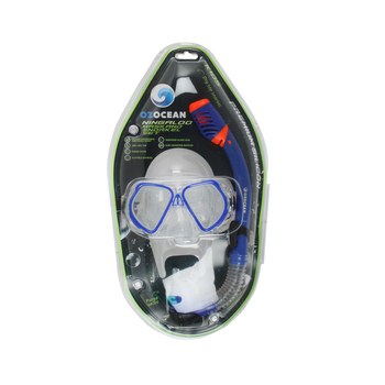 2pc Oz Ocean Ningaloo Kids Adjustable Mask & Snorkel Set - Blue