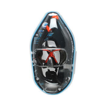 2pc Oz Ocean Hayman Adults Swimming Mask & Snorkel Set - Red/Black