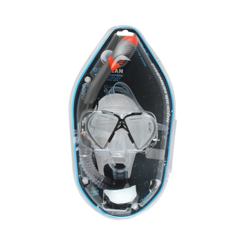 2pc Oz Ocean Hayman Adults Mask & Snorkel Set - Grey/Black