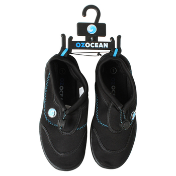 Oz Ocean Meelup Aqua Beach/Pool Shoes For Kids Size 2 - Black
