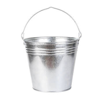 Esschert Design Zinc Bucket Outdoor Garden Container 14.7L Silver
