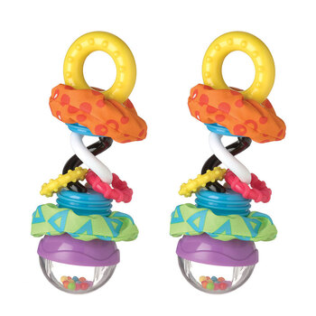 2PK Playgro Super Shaker Baby Activity Sensory Rattle Toy 3m+