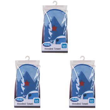 3PK Playgro Crown Hooded Towel Assorted Light Blue/Light Pink