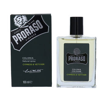 Proraso Beard Eau De Cologne Men's Grooming Cypress Vetiver Scent 100ml