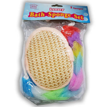 2pc Better Home Essentials Luxury Bath Sponge/Loofah Set