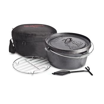 4pc Campfire 9-Quart Camp Oven Pack Camping Cookware Black