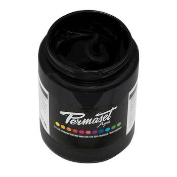Permaset Aqua Pigmented Screen Fabric and Printing Ink 300ml Jet Black