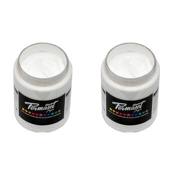 2PK Permaset Aqua Pigmented Fabric and Screen Printing Art Ink 300ml White