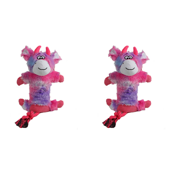 2x Pro Pet 30cm Squeaky Plush Monkey Dog Toy Play - Violet