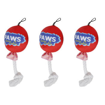 3PK Pro Pet Care Lollipop Shape Candy Plush Dog Toy 11x29cm Assorted