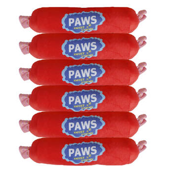 6PK Pro Pet Care Candy With Wrapper Plush Dog Toy Squeaker 10x38cm Assorted