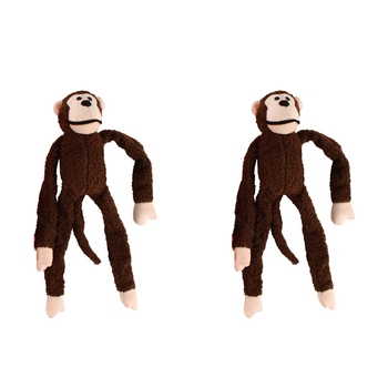 2x Pro Pet 60cm Plush Monkey w/ Squeak Kids Toy Assorted