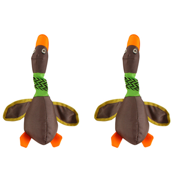 2x Pro Pet 34x25cm Duck Plush Dog Toy w/ Squeaker - Assorted