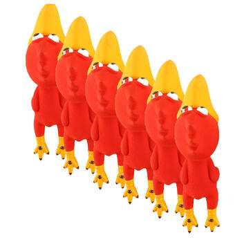 6PK Pro Pet Care Latex Bird Toy With Squeaker 24x9x7cm Assorted