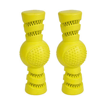 2PK Pro Pet Care Stick Ball Treat Dispenser Teeth Cleaning Dog Toy 18cm Assorted