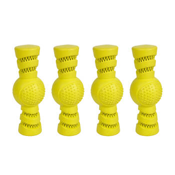 4PK Pro Pet Care Stick Ball Treat Dispenser Teeth Cleaning Dog Toy 18cm Assorted