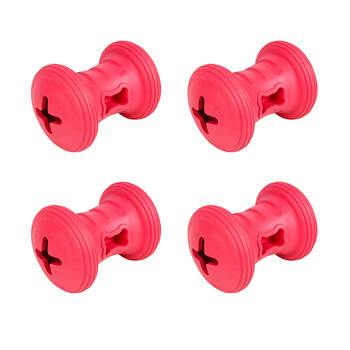 4PK Pro Pet Care Bobbin Treat Dispenser Teeth Cleaning Dog Toy 13x10cm Assorted