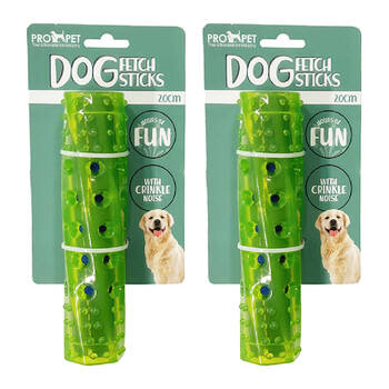 2PK Pro Pet Care TPR Fetch Stick With Crinkle Noise 20cm Assorted