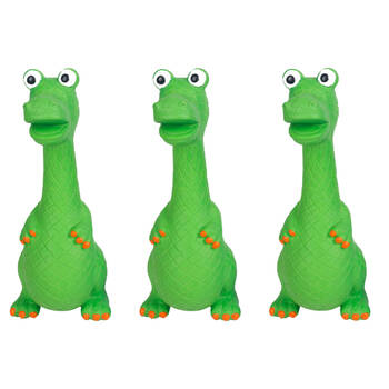 3PK Pro Pet Care Grunting Dinosaur Latex Dog Toy 20x8cm Assorted